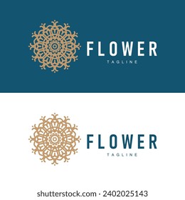Diseño del logotipo de flor de estilo abstracto plantilla de ilustrador de mandala floral simple