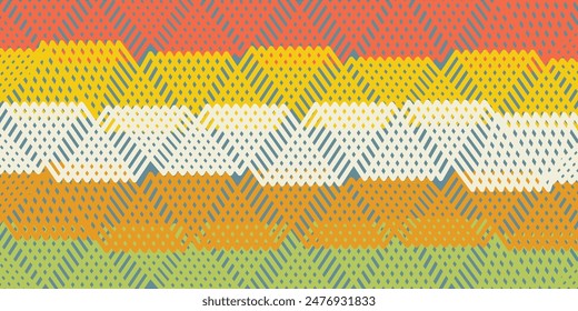 Abstract style geometric summer blue, yellow, orange, green, red background. Hand drawn multicolored vector illustration for cards, business, banners, wallpaper, textile, wrapping