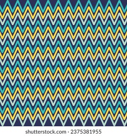 Abstract style geometric zigzag yellow-blue background. Vector illustration	