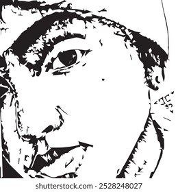 Abstract style of half face vector.