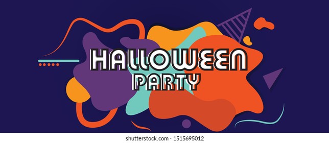 Abstract style halloween party banner design