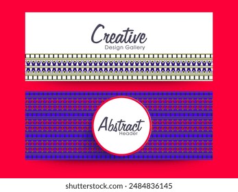 Abstract Style Header or Banner Design Set for Advertising.