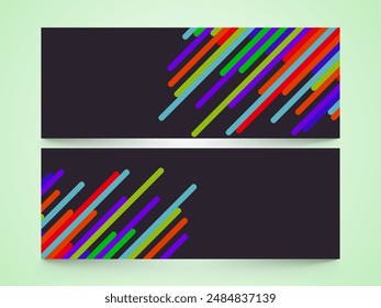 Abstract Style Header or Banner Design Set with Copy Space for Advertising.