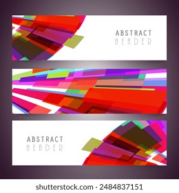 Abstract Style Header or Banner Design Set for Advertising.