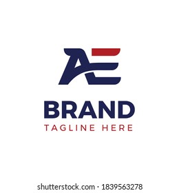 Abstract style initial letter A and E logo template