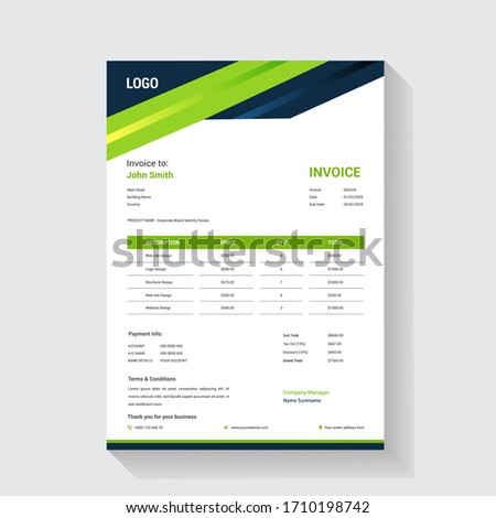 Abstract style invoice design for accounting agency vector template 