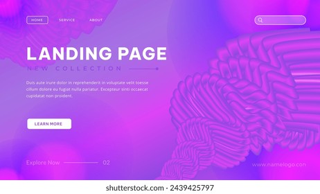 Abstract Style Landing Page Template Design.