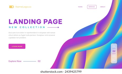 Abstract Style Landing Page Template Design.