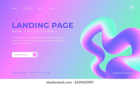 Abstract Style Landing Page Template Design.