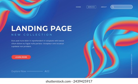 Abstract Style Landing Page Template Design.