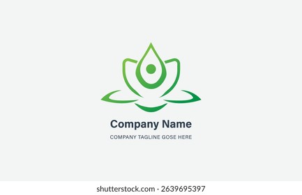 abstract style leaf human logo with tree people logo