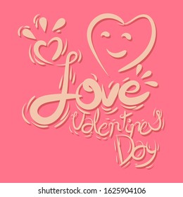 Abstract style love of Valentine's Day 2020 on a pink  background. The love festival of the new generation in February. copy space of banner
