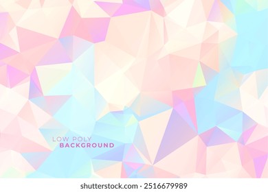 fundo pastel estilo abstrato baixo padrão poli com vetor de design de forma de diamante