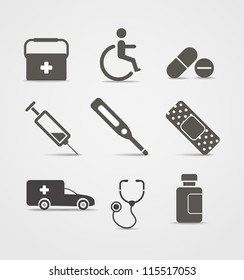 Abstract style medical icons set