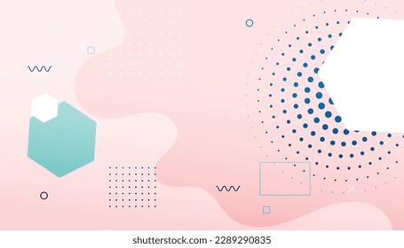 abstract style memphis pattern banner with half tone design vector