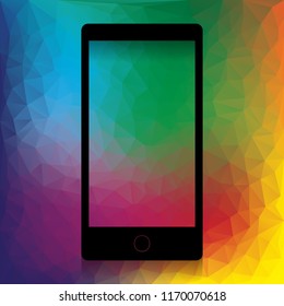 Abstract style modern gadget with blank screen. Template for any content. Vector. Flat style black icon on white.