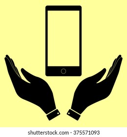 Abstract style modern gadget with blank screen. Template for any content