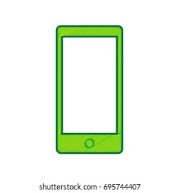 Abstract style modern gadget with blank screen. Template for any content. Vector. Lemon scribble icon on white background. Isolated