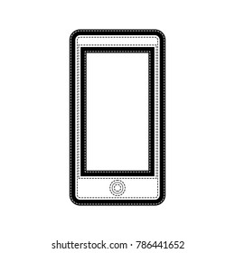 Abstract style modern gadget with blank screen. Template for any content. Vector. Flat style black icon on white.
