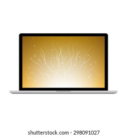 Abstract style modern gadget isolated on the white backgroun. Notebook