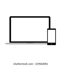 Abstract style modern gadgets with blank screen. Template for any content