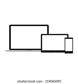 Abstract style modern gadgets with blank screen. Template for any content