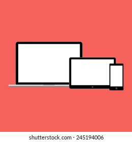 Abstract style modern gadgets with blank screen. Template for any content