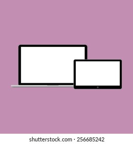 Abstract style modern gadgets with blank screen. Template for any content