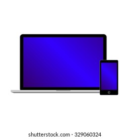 Abstract style modern gadgets with blank screen. Template for any content