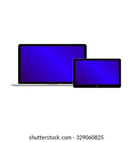 Abstract style modern gadgets with blank screen. Template for any content