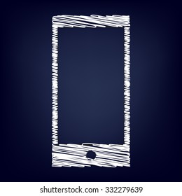 Abstract style modern gadgets with blank screen with chalk effect . Template for any content 