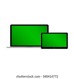 Abstract style modern gadgets with blank screen. Template for any content