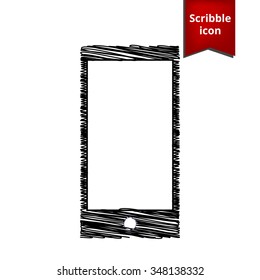 Abstract style modern gadgets with blank screen with pen effect . Template for any content. Scribble icon for you design.
