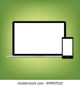 Abstract style modern gadgets with blank screen. Template for any content