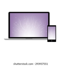 Abstract style modern gadgets isolated on the white background.