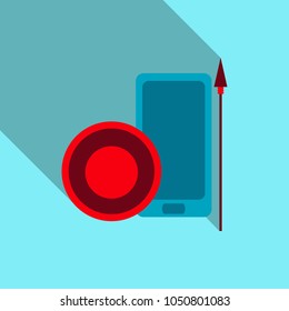 Abstract style modern and vintage mobile gadgets