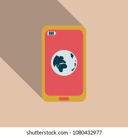 Abstract style modern and vintage mobile gadgets