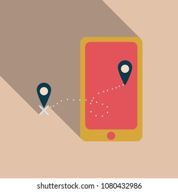 Abstract style modern and vintage mobile gadgets