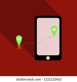 Abstract style modern and vintage mobile gadgets