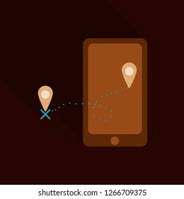 Abstract style modern and vintage mobile gadgets