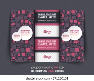 Abstract Style Multicolor Elements Business Concept Tri-fold Design and Brochure, Catalog Vector Template 
