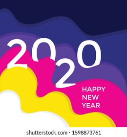 abstract style on new year 2020. Cutting paper on new year 2020
