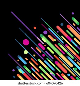 Abstract style pattern with composition lines in color. Vector illustration.