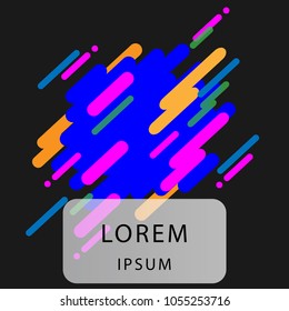 Abstract style pattern with composition of rounded objects and lines in color. Vector illustration