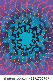 Abstract Style Psychedelic Retro Colors Perspective Background