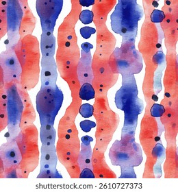 Abstract in the style of red, white, and blue pattern with vertical stripes. grunge lines ikat pattern, striped seamless pattern, Vector illustration background for print the paper.