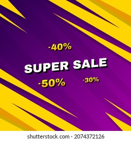 Abstract Style Sale Banner Template. Special Offer Discount Vector.  Store Design Label Media Promotions
