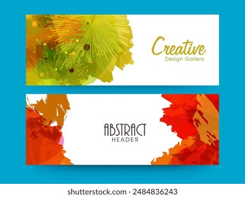 Abstract Style Social Media Banner or Header Design in Two Options.