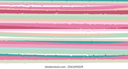 Abstract style striped spring blue, white, pink, green background. Hand drawn, not AI multicolored vector illustration for holidays, cards, business, banners, wallpaper, textile, wrapping