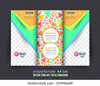 Abstract Style Triangle Elements Summer Colors Concept Tri-fold Design and Brochure, Catalog Vector Template 